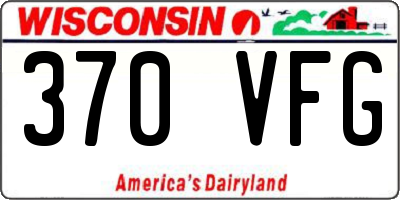 WI license plate 370VFG