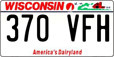 WI license plate 370VFH