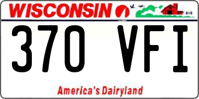 WI license plate 370VFI
