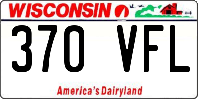 WI license plate 370VFL