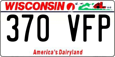 WI license plate 370VFP