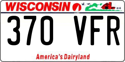WI license plate 370VFR