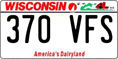 WI license plate 370VFS