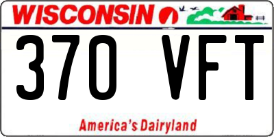 WI license plate 370VFT