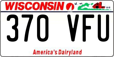 WI license plate 370VFU