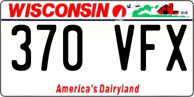 WI license plate 370VFX