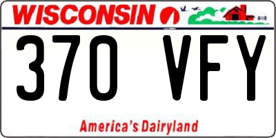 WI license plate 370VFY