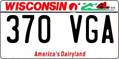 WI license plate 370VGA