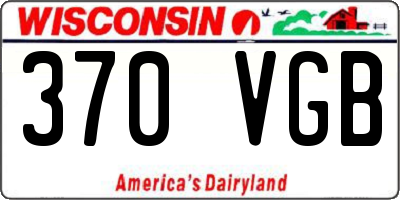 WI license plate 370VGB