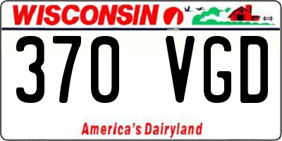 WI license plate 370VGD