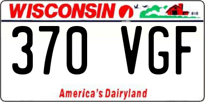 WI license plate 370VGF