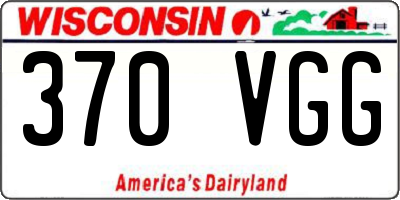 WI license plate 370VGG