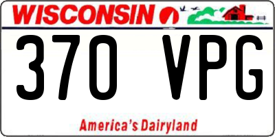WI license plate 370VPG