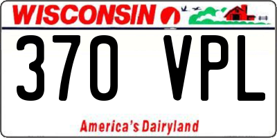 WI license plate 370VPL
