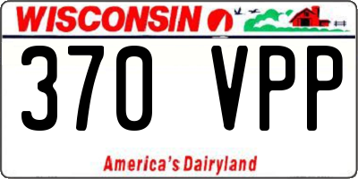 WI license plate 370VPP