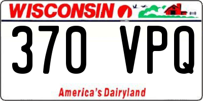 WI license plate 370VPQ