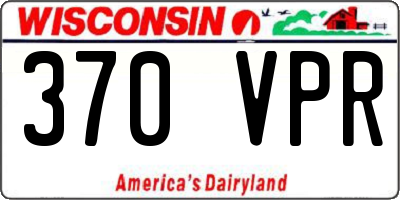 WI license plate 370VPR