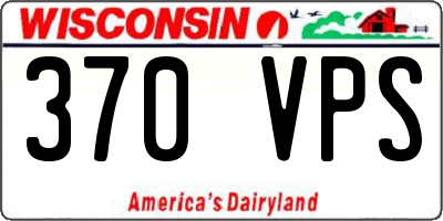 WI license plate 370VPS