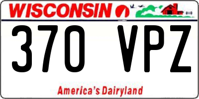 WI license plate 370VPZ