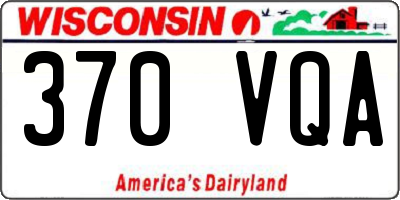 WI license plate 370VQA