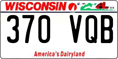 WI license plate 370VQB