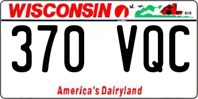 WI license plate 370VQC