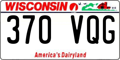 WI license plate 370VQG