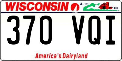 WI license plate 370VQI