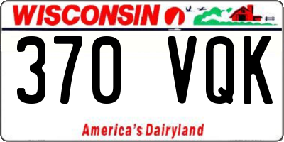 WI license plate 370VQK