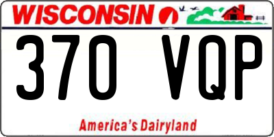 WI license plate 370VQP