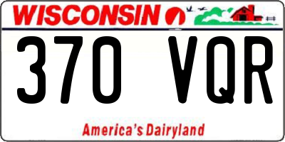 WI license plate 370VQR