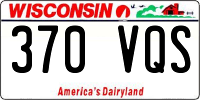 WI license plate 370VQS