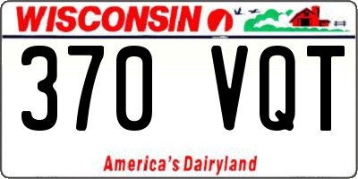 WI license plate 370VQT