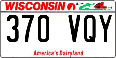 WI license plate 370VQY
