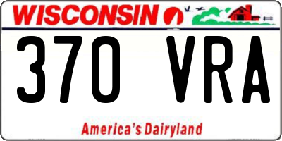 WI license plate 370VRA