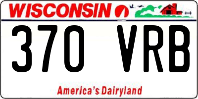 WI license plate 370VRB