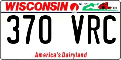 WI license plate 370VRC