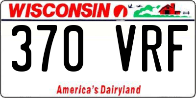 WI license plate 370VRF