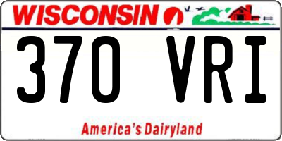 WI license plate 370VRI