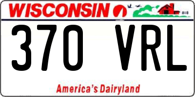WI license plate 370VRL