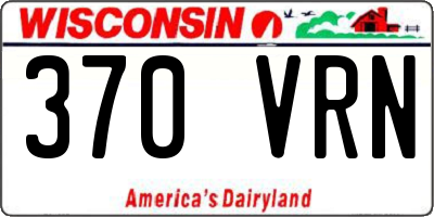 WI license plate 370VRN
