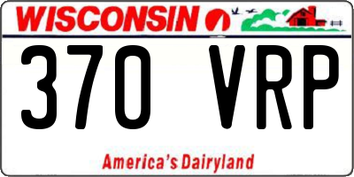 WI license plate 370VRP