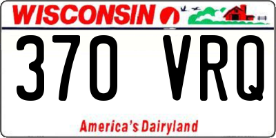 WI license plate 370VRQ
