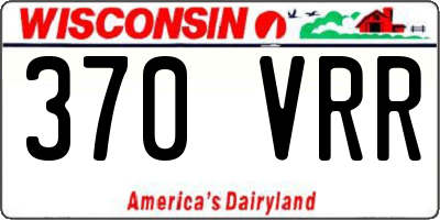 WI license plate 370VRR