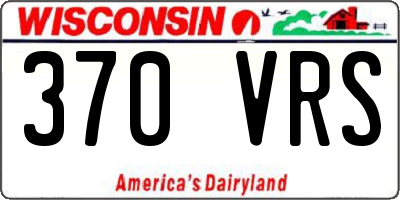 WI license plate 370VRS