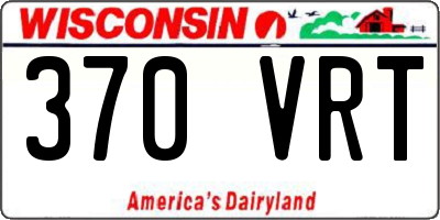 WI license plate 370VRT