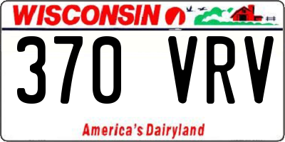 WI license plate 370VRV