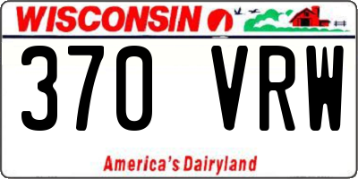 WI license plate 370VRW