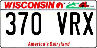 WI license plate 370VRX