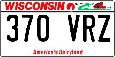 WI license plate 370VRZ